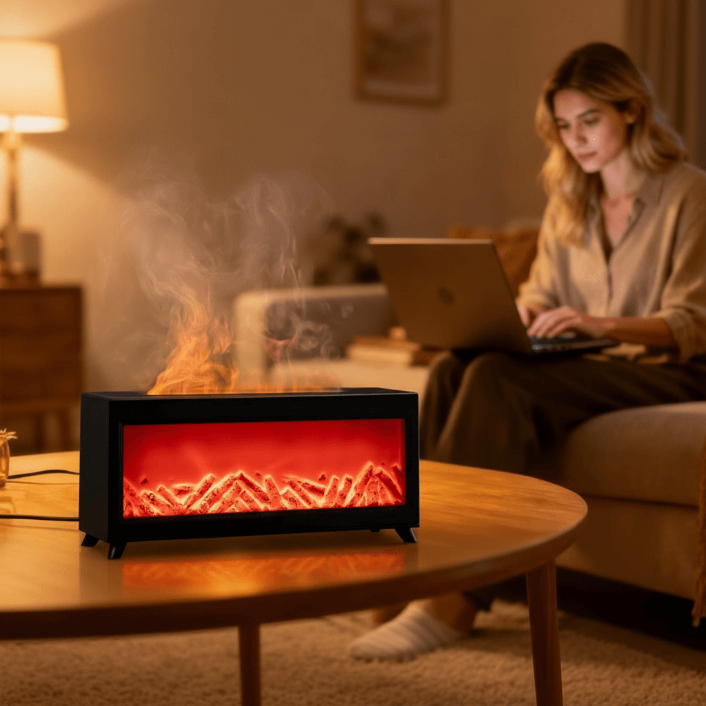 Diffuseur d’huiles essentielles Cheminée Chaleureux - Effet flamme relaxant